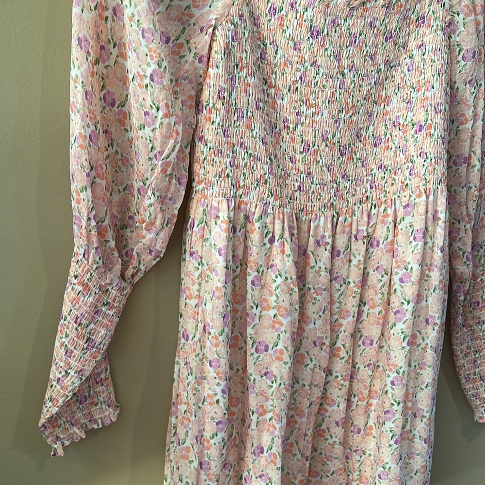 Hill House The Grace Mini Nap Dress - Pansy in Pink Multi Georgette - Picture 7 of 11